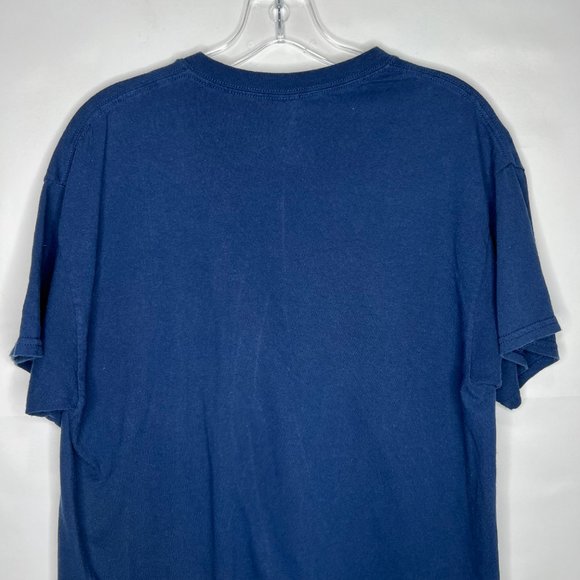 Gildan Woman’s Shirt sz Lg.  Michigan Wolverines Navy Blue & Yellow T-shirt - Picture 5 of 7